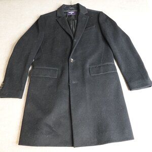 Bonobos Coat 40 Black Wool Topcoat 100% Wool Marzotto